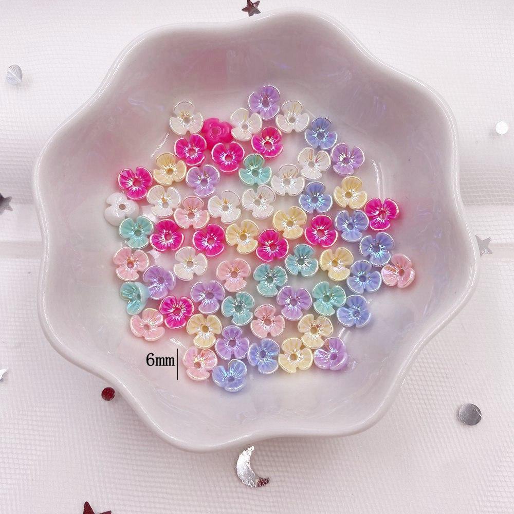 50 buc. 6 mm mini flori colorate 3D nail art stras 1 gaură butoane aplicații album de însemnări bricolaj accesorii pentru manichiură ornamente