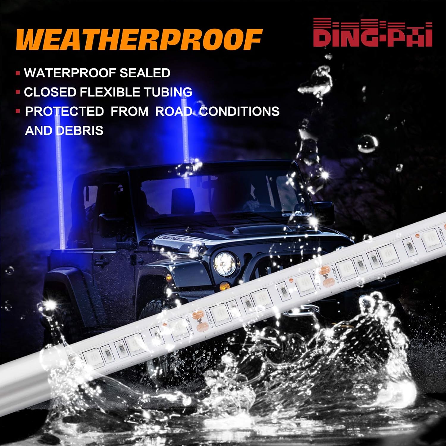 

Светодиодные хлысты, флагшток, сигнальные антенны, лампа с флагом для квадроцикла, мотовездехода, внедорожника, багги для песчаных дюн, RZR, грузовика, Can 4x4, Side by Side (Синий, 4 фута - 3FT-1PC синий