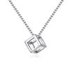 Retro Simple Hollow Pendant, Men'S And Women'S Necklace, Personalized Square Rubik'S Cube Simple Three-Dimensional Jewelry