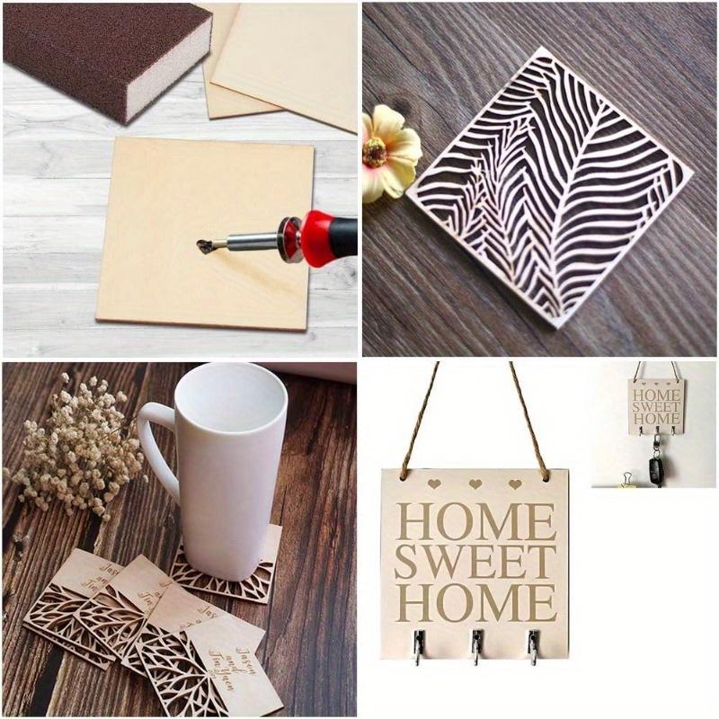 50pcs Wood Squares for Crafts, Painting, Writing, DIY, Engraving, and Home Decor - 4x4 Inches