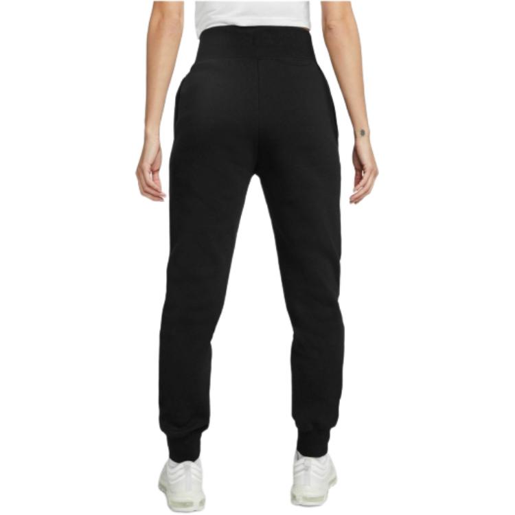 Nike Solid Color High Waist Drawstring Cuffed Casual Pants Women Bottoms Black DQ5689-010