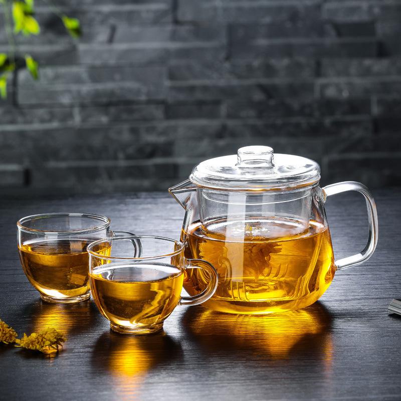 High temperature resistant glass flower teapot, little penguin pot creative brewing teapot high borosilicate glass pot 400ml