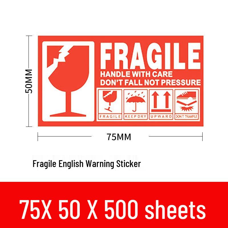 Express Delivery Fragile Warning Stickers - English Adhesive  Do Not Press  Labels