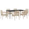 VidaXL Ensemble à Manger de Jardin avec Coussins 7 pcs, Table et Chaise de Terrasse, Meubles de Patio, Mobilier d'Extérieur, 3213629