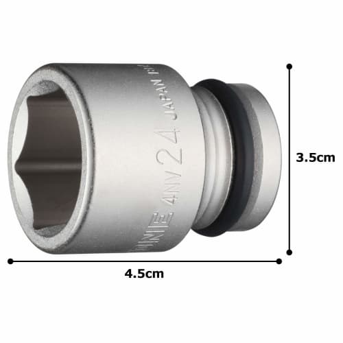 TONE Impact Socket HP4NV-24 Drive Angle 12.7mm (1/2") Width Across Flats 24mm