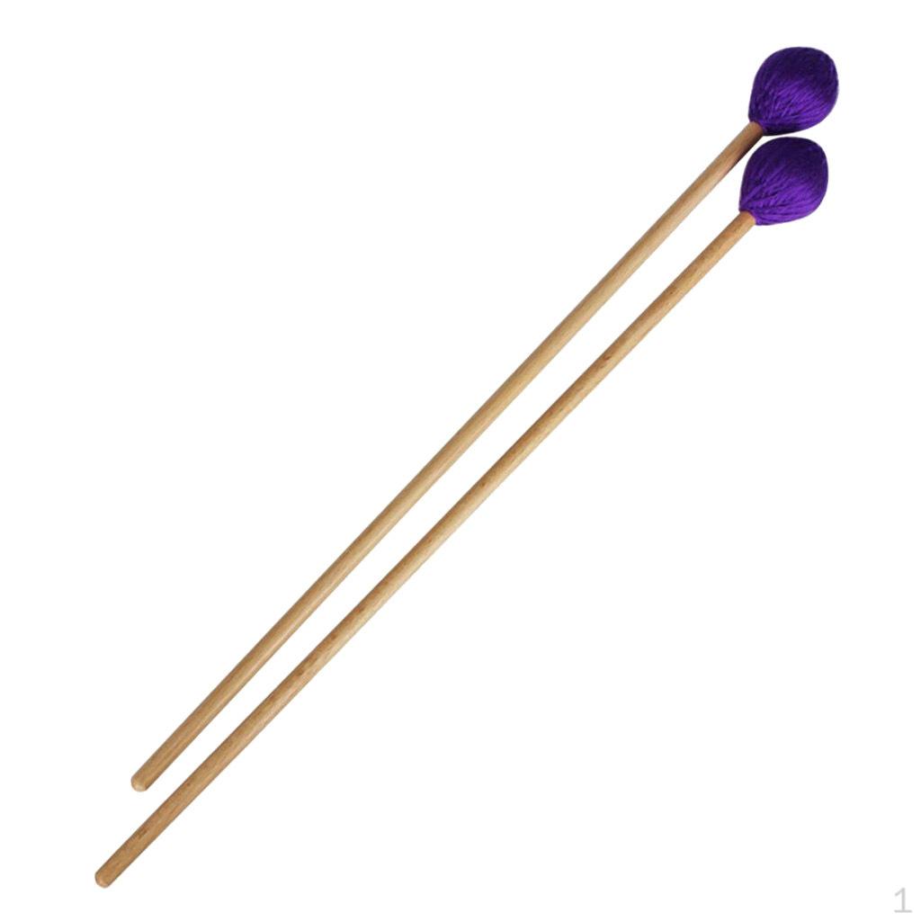 Buy Medium Marimba Mallets Stick with Beech Wood Handle for Percussion