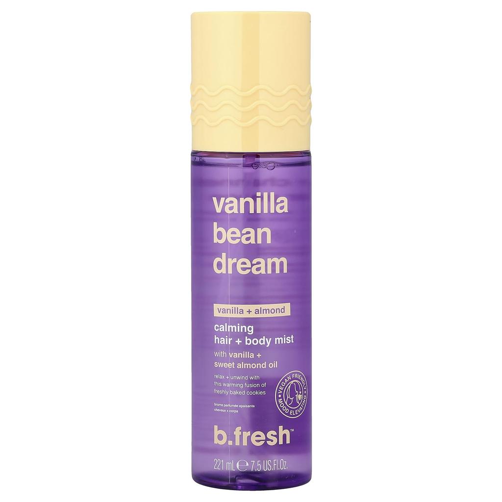 b.fresh, Dream Vanilla Bean, Hair Soothing + Body Mist, Vanilla + Almond, 221ml (7.5 fl oz)