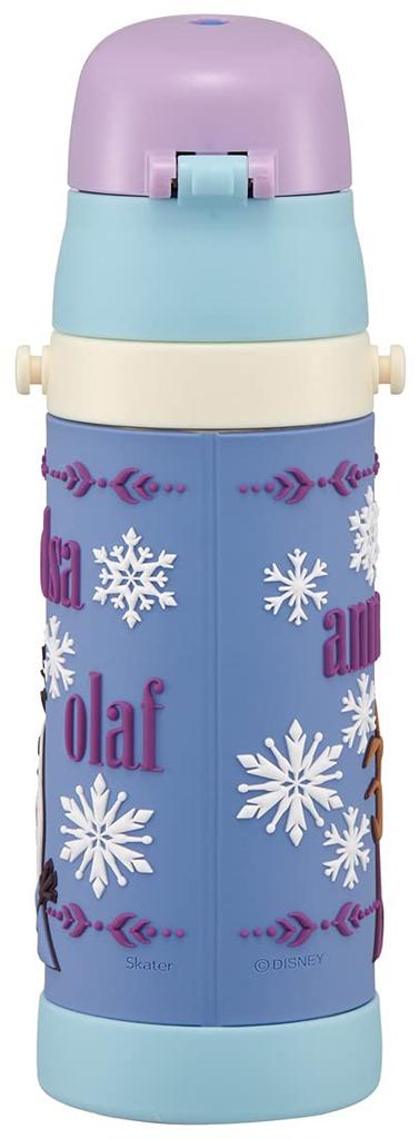 Skater Water 3D Stainless Frozen Disney SDPV5 Kids' Direct-Drink Bottle, Pattern, Steel, 480ml, 2,
