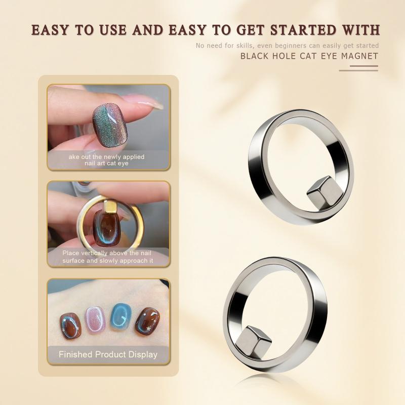 1/2Pcs Circular Cat Eye Magnet For Gel Nail Polish Ring Nail Art Magnet French Magnetic Auxiliary Tool Manicure Magnetic Tool