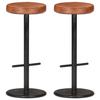 Bar Stools - VIDAXL - Brown - Genuine Leather - 2 Pcs - Dimensions 34x34x76 Cm