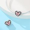 Copper Heart-Shaped Series Zircon Bead Necklace Pendant Beads Fit Charm Bracelet For Women Fine Jewelry Making
