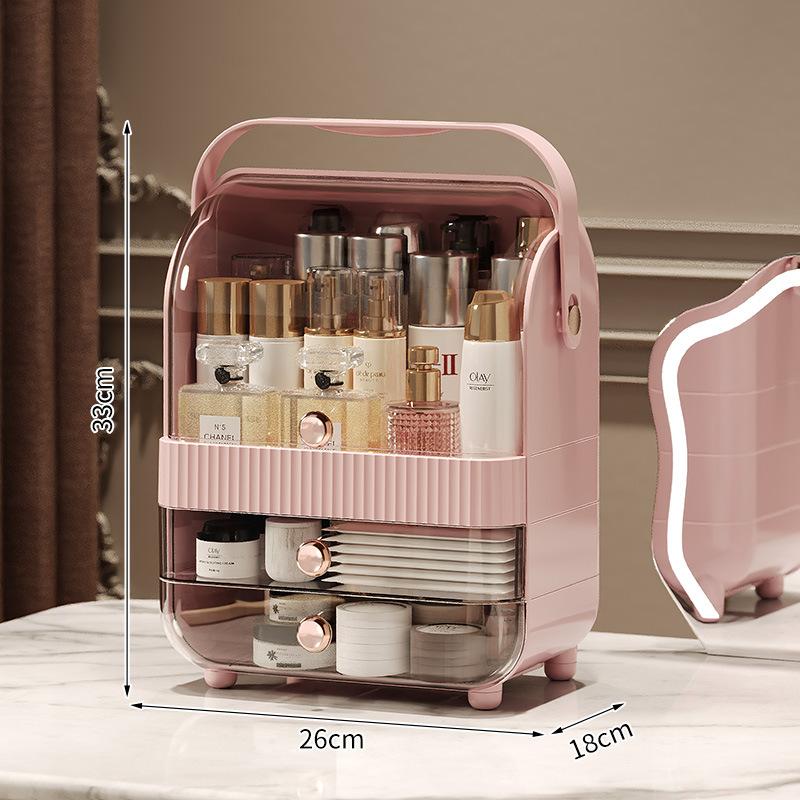 

High-Grade Acrylic Cosmetic Storage Box Dustproof Desktop Organizer Rack for Vanity Skincare Makeup