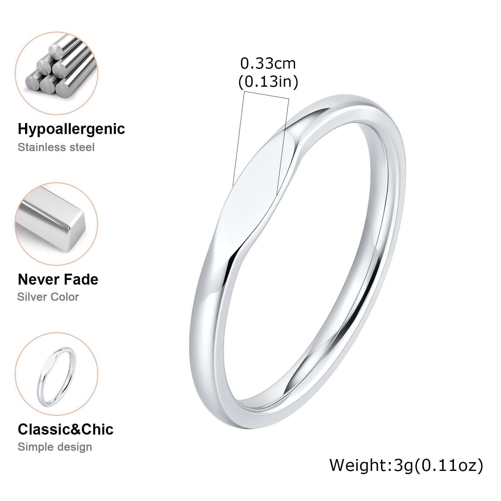 

Geometry Slim Signet Rings for Women, Stainless Steel Finger Pinky Ring Gold Color, Wedding Band Party Gift US Ring Size 05