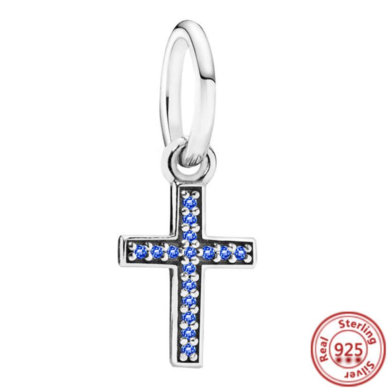 Fit Original Pantaro Charms Bracelet DIY Zircon 925 copper Blue Angel Wings Feathers Crown Star Moon Sun Clip Heart Shiny Beads