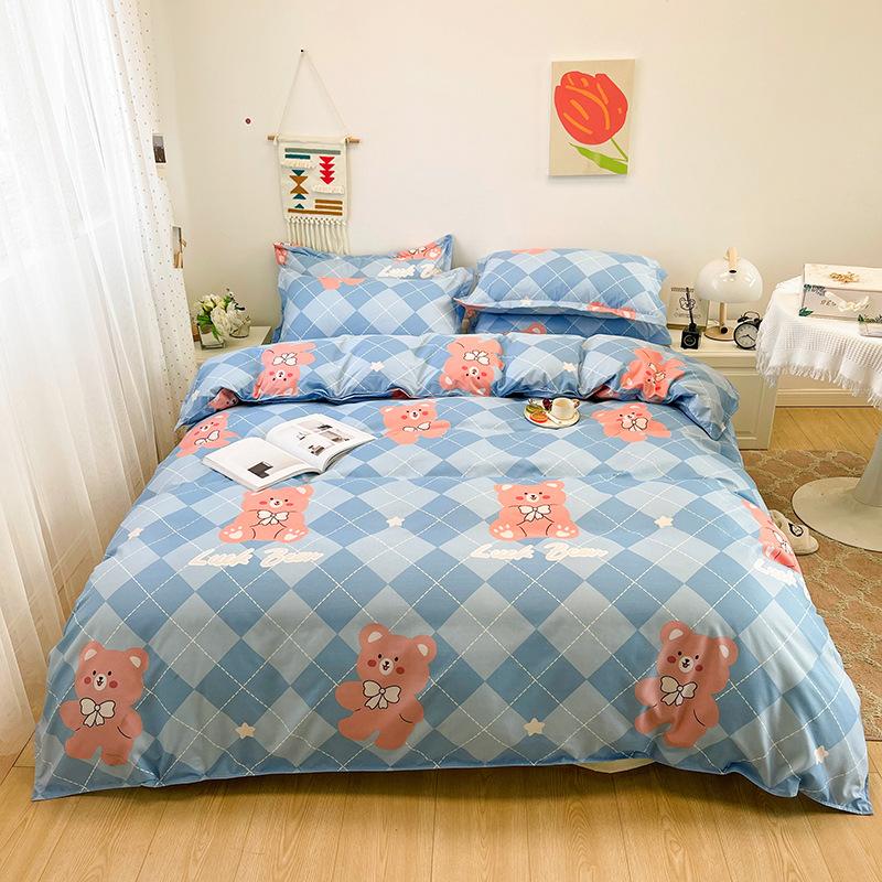 Thickened Brushed Four-piece Bed Sheet and Quilt Cover Three-piece Set Four-season Autumn and Winter Bedding Duvet Cover