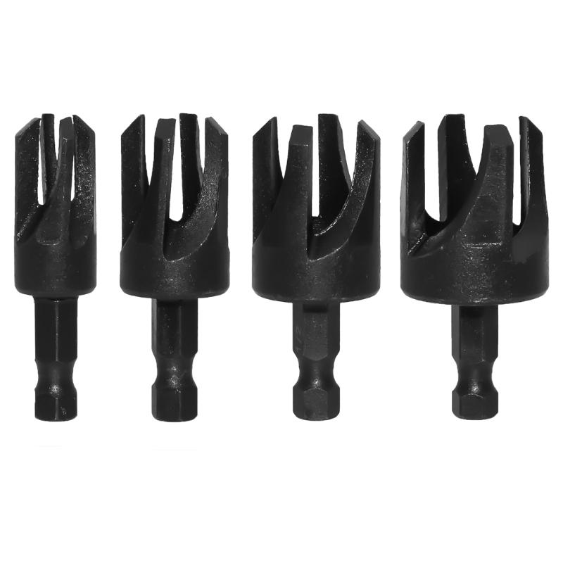 8Pcs Wood Plug Cutter Straight and Taper ClawDrill Bit Set Woodworking Hole Saw Cutting Tool 5/8" 1/2" 3/8" 1/4"