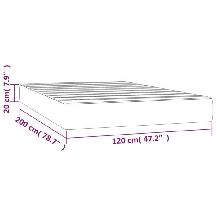 347773 vidaXL Pocket Spring Bed Mattress Pink 120x200 Cm Thickness 20 Cm Velvet
