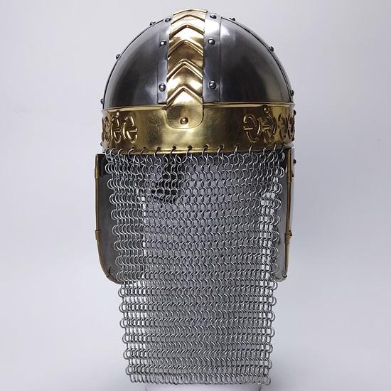 Viking Chainmail helmet, Black Vandal Medusa , Medieval Templar Knight crusader Armor, Viking lerp warrior helmet, Steel, Brass Helmet