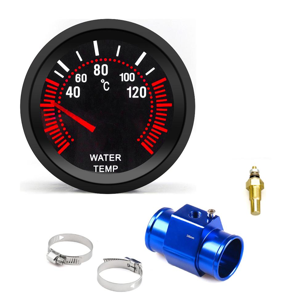52mm Car Water Temperature Gauge 40~120 ℃ With Water Temp Sensor & Water Temp Adapter Joint Pipe Radiator 1/8ZG Sensor Car Gauge