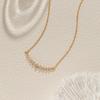Gold Plated Curved CZ Smile Pendant Necklace