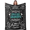 Grandpa Gifts from Grandkids Grandson Fathers Day Birthday Blanket 50x60 Inch