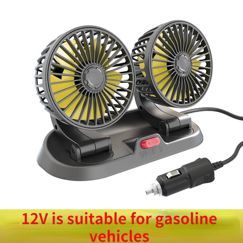 Ventilador elétrico para carro 12V 24V com controle de duas velocidades e resfriamento de ar automático 360 graus ajustável