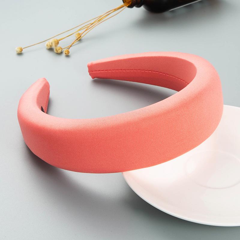 Diadema para mujer, diadema de ala ancha de Color Makaron, aro para el pelo para la cara de Color sólido con esponja gruesa Simple