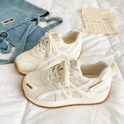 Super Fire Retro German Training Shoes Women's Summer 2025 New Mesh Breathable Thick-soled Versatile Sports and Leisure Little White Shoes