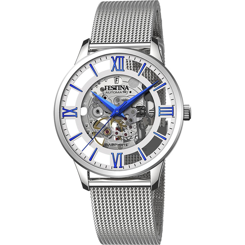 FESTINA F20534/1 Automatic Skeleton Mesh Bracelet Men's Watch9