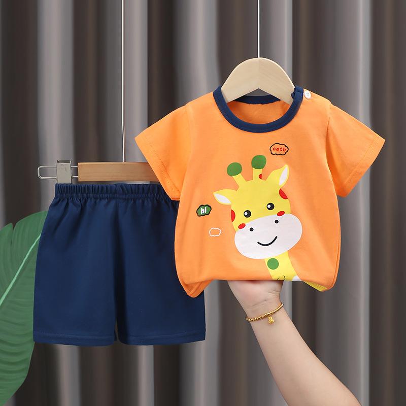 2026 Summer Children's Short Sleeve Set Pure Cotton Thin T-shirt Children's Clothing