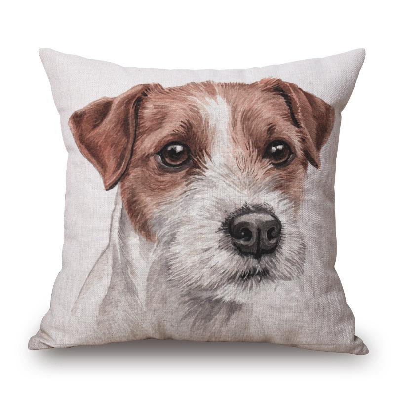 Handgeschilderde Hondenposters Kussenhoes Jack Russell Portret Dieren Kussensloop Xcm Slaapkamer Bank Decoratie Kussenshoes