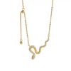 S925 Sterling Silver Snake Necklace Minimalist Chic Sliding Tassel Choker for Women