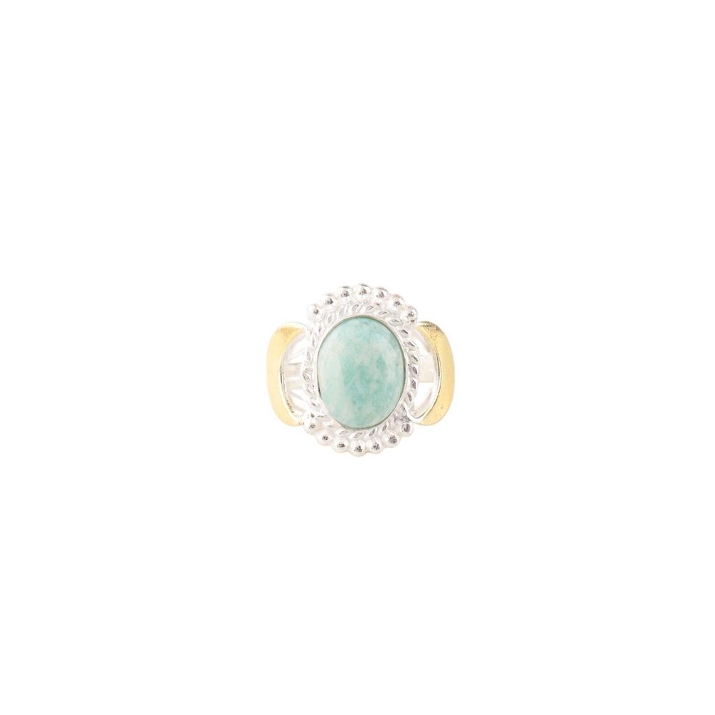 Genuine Amazonite Gemstone 925 Sterling Silver Jewelry Handmade Birthday Ring RR-61-42