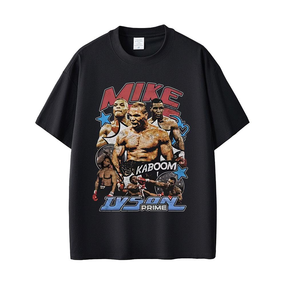 Mike Tyson Prime Merch T-Shirt Unisex Damen Vintage Hip Hop Gothic Rock T-Shirt Unisex Fitnessstudio Atmungsaktive Lässige Baumwoll-T-Shirts
