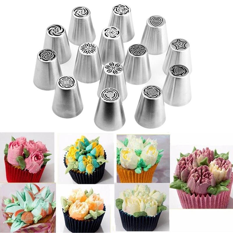 Gebäckdüsen Zuckerguss Spritzdüsen Cremespritztüllen Fondant Sugarcraft Dekorspitzen Set Kuchen Cupcake Dekorier-Gadget