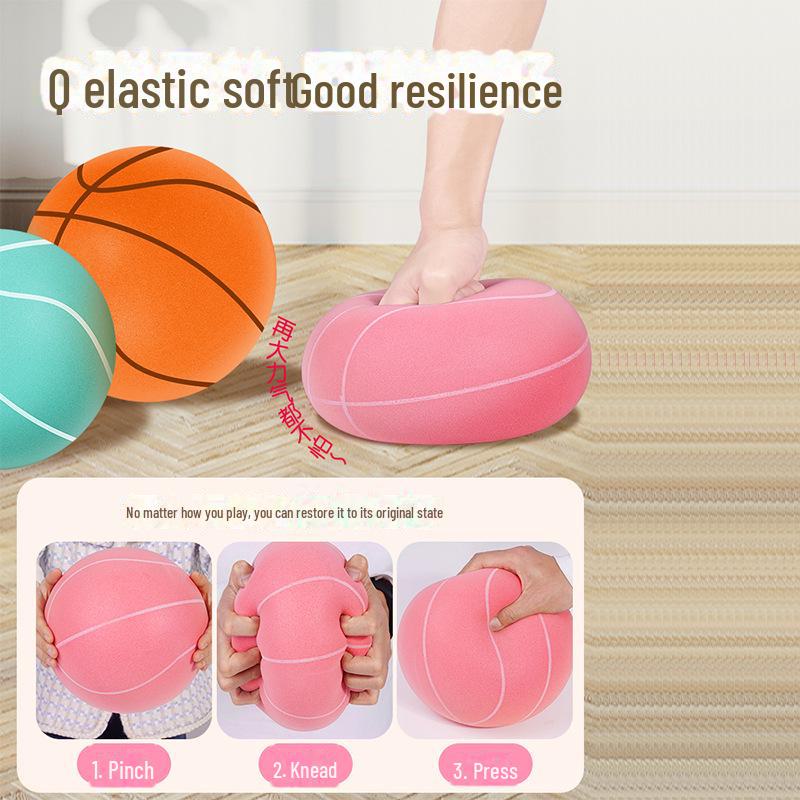 Kids' Silent PU Basketball - Elastic Indoor Leather Ball Toy