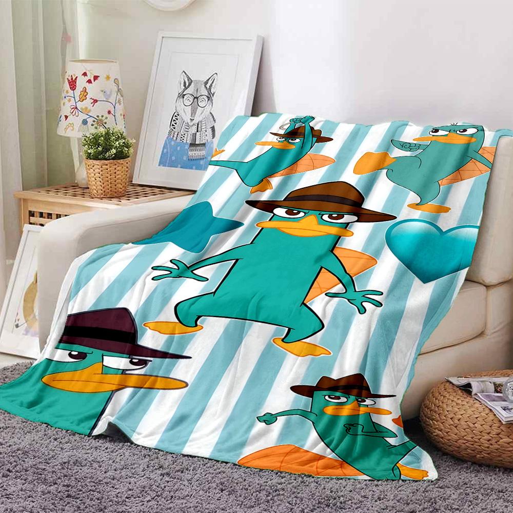 1pc Phineas and Ferb3 Blanket, Gift, for Men and Women, Soft Blanket, Good for Sofa Bed Couch Travel, Lightweight Flannel Blanket