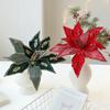 New 32CM Artificial Poinsettia Flower Glitter Sequins Simulation Flowers Sparkling Sequins Flower New Year Festival