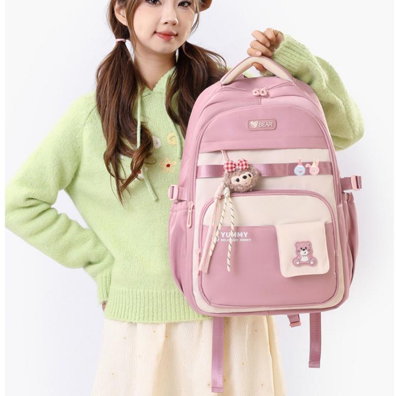 New Junior High School Girl’s Backpacks Simple High Value Large Capacity Book Bag Versatile College Style Lightweight School Bags for Teenager Student