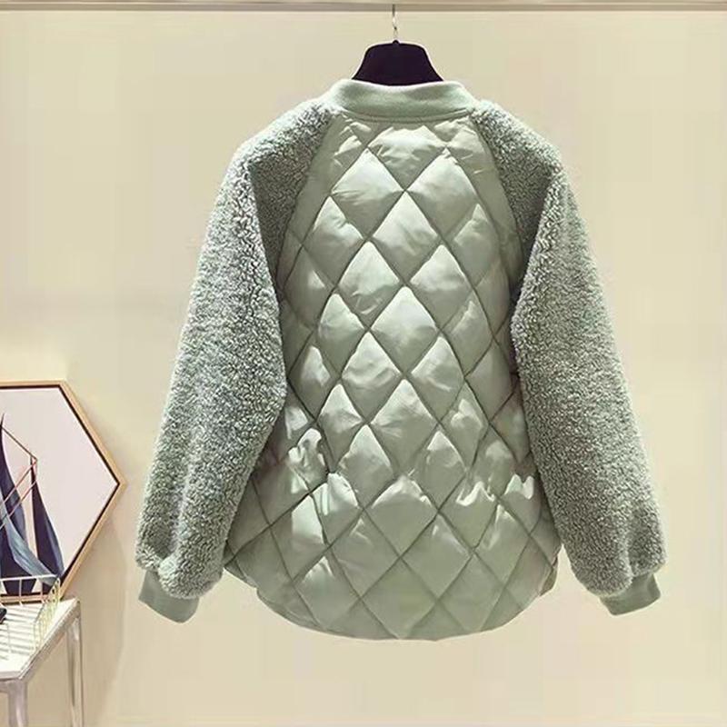 2020, toamnă și iarnă, ocazional, bumbac, jachetă de lână, căptușită, scurtă pentru femeie