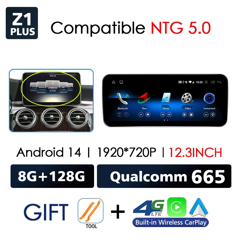 Android 14 Wireless CarPlay For Mercedes Benz C Class W205 GLC X253 2014-2018 Car Screen Radio Multimedia Navigation GPS 4G WiFi