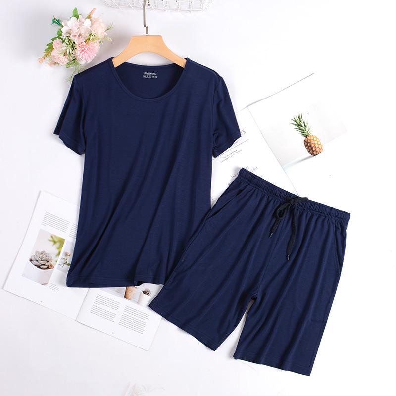 Women's Summer Modal Short Sleeve & Shorts Ice Silk Pajama Set - Breathable Casual Wear