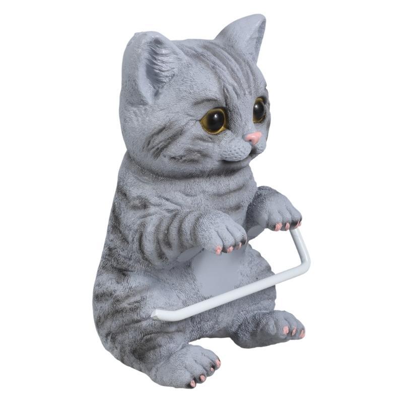 Feline Design Resin Wall Mounts Toilet Paper Holder Bathroom Storage Practical