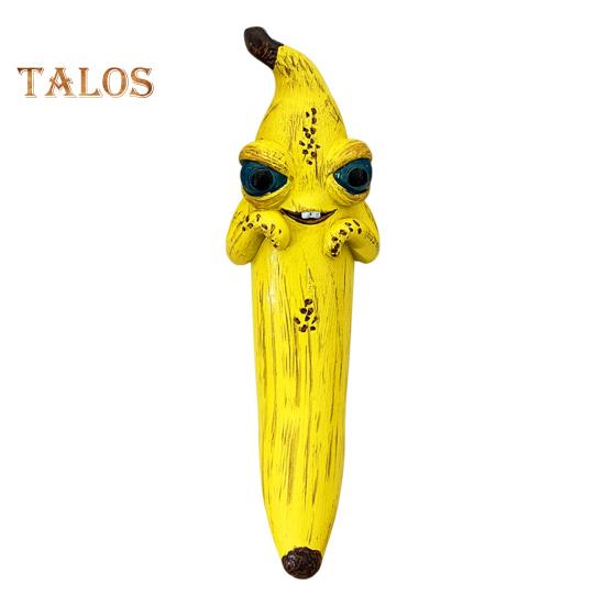 

Банан Маленькое украшение, устойчивое к погодным условиям, 15 см, статуэтка из смолы ручной работы, украшение для дома, лужайки, дома C