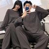 Couple vêtements de nuit hommes femmes coton pyjamas ensemble grande taille automne vêtements de nuit maison ensemble à manches longues pantalon vêtements coréens