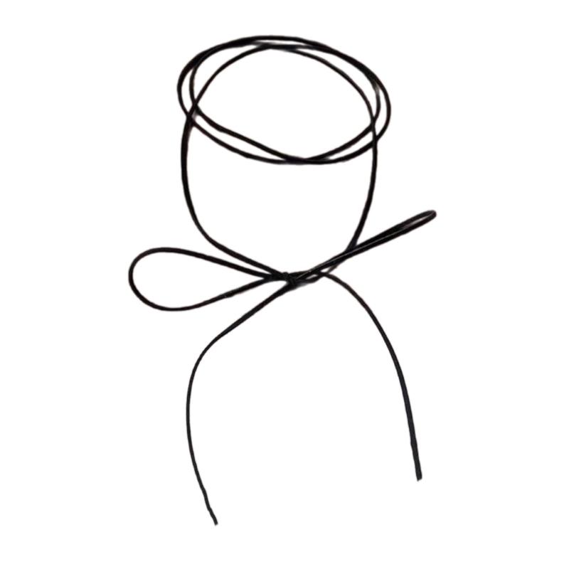 Elegant Long Tie Choker Necklace Stylish Neck Chain with Bowknot Pendant Accessory for Fashionable Women Ladies