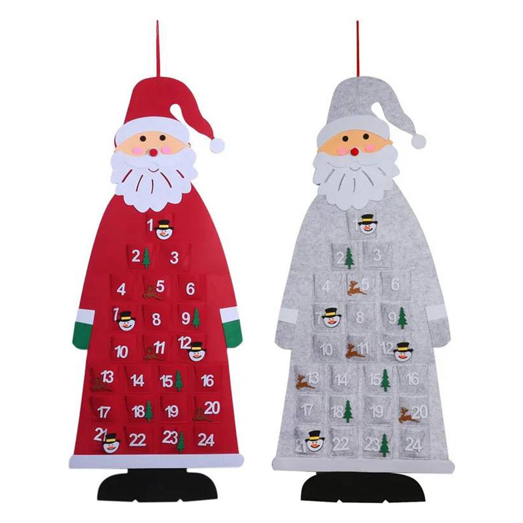 Reusable Countdown To Christmas Calendar with 24 Pockets Christmas Felt Advent Calendar for Kids Christmas Decorations Gifts