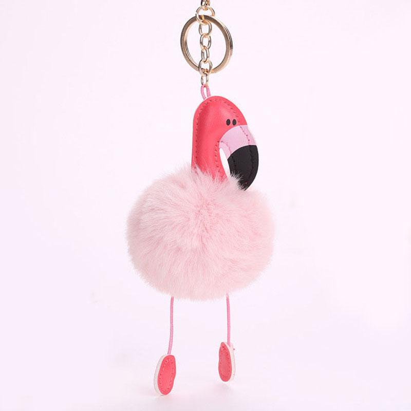

Милый пушистый помпон фламинго плюшевая игрушка мех искусственный кролик веревка кулон веревка плюшевые игрушки куклы декор подарочная игрушка сумка подвеска игрушка