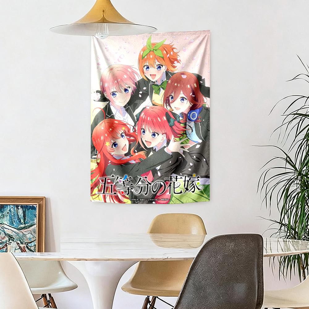 Quintessential Quintuplets Wall Decor Tapestry Art For Pet Memorial Birthdaywedding Party Backdrop Family Gift