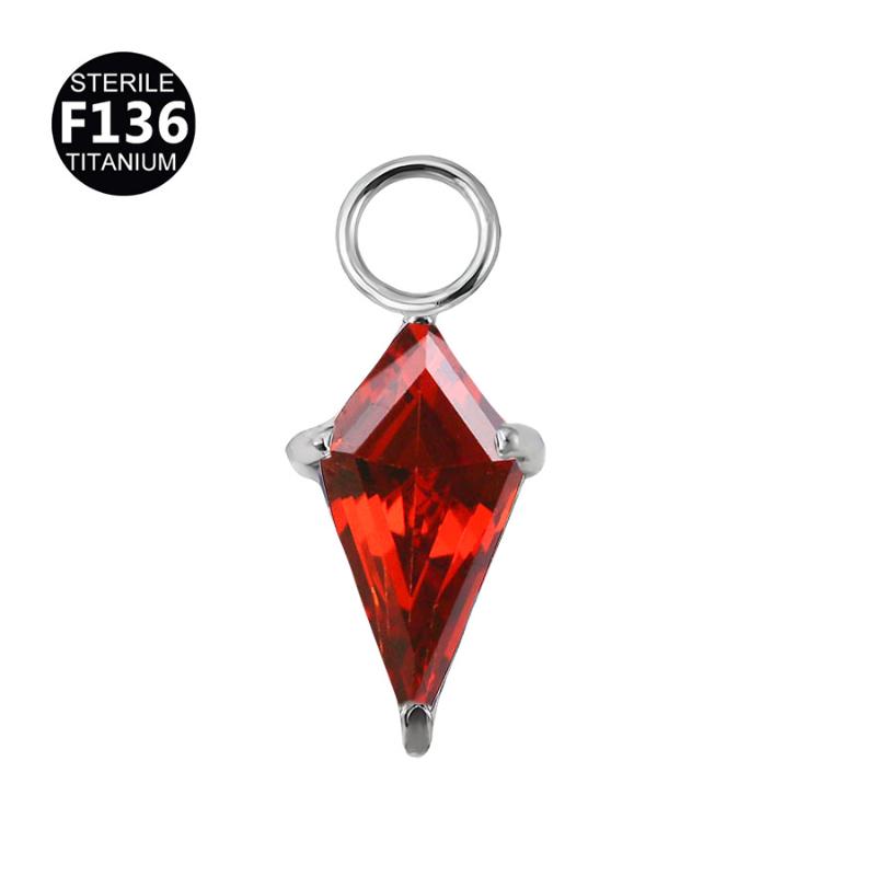 F136 Titanium Kite Cz Dangle Charm For Helix Cartilage Clicker Attachment Pendant Earlobe Piercing Jewelry